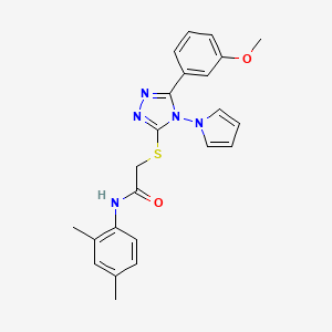 molecular formula C23H23N5O2S B11262705 N-(2,4-dimethylphenyl)-2-{[5-(3-methoxyphenyl)-4-(1H-pyrrol-1-yl)-4H-1,2,4-triazol-3-yl]sulfanyl}acetamide 