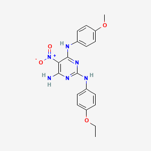 molecular formula C19H20N6O4 B11262709 N2-(4-Ethoxyphenyl)-N4-(4-methoxyphenyl)-5-nitropyrimidine-2,4,6-triamine 