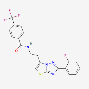 N-(2-(2-(2-fluorophenyl)thiazolo[3,2-b][1,2,4]triazol-6-yl)ethyl)-4-(trifluoromethyl)benzamide