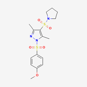 1-(4-methoxybenzenesulfonyl)-3,5-dimethyl-4-(pyrrolidine-1-sulfonyl)-1H-pyrazole