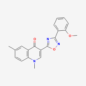 molecular formula C20H17N3O3 B11262723 3-(3-(2-methoxyphenyl)-1,2,4-oxadiazol-5-yl)-1,6-dimethylquinolin-4(1H)-one 