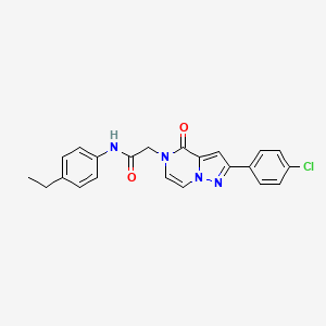 molecular formula C22H19ClN4O2 B11262727 2-[2-(4-chlorophenyl)-4-oxopyrazolo[1,5-a]pyrazin-5(4H)-yl]-N-(4-ethylphenyl)acetamide 