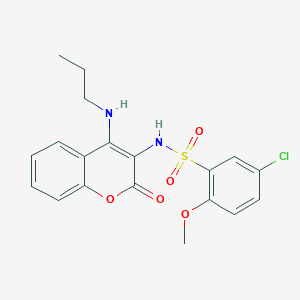 5-chloro-2-methoxy-N-[2-oxo-4-(propylamino)-2H-chromen-3-yl]benzenesulfonamide