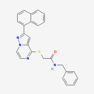 molecular formula C25H20N4OS B11262746 N-benzyl-2-{[2-(naphthalen-1-yl)pyrazolo[1,5-a]pyrazin-4-yl]sulfanyl}acetamide 