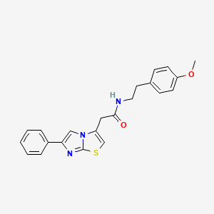 molecular formula C22H21N3O2S B11262754 N-[2-(4-Methoxyphenyl)ethyl]-2-{6-phenylimidazo[2,1-B][1,3]thiazol-3-YL}acetamide 