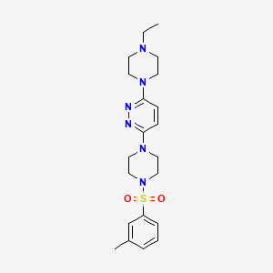 molecular formula C21H30N6O2S B11262757 3-(4-Ethylpiperazin-1-yl)-6-(4-(m-tolylsulfonyl)piperazin-1-yl)pyridazine 