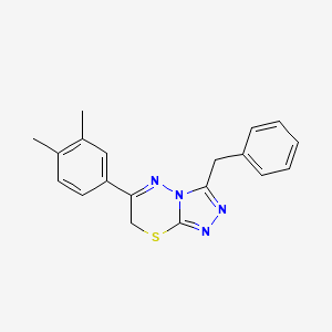 molecular formula C19H18N4S B11262761 3-benzyl-6-(3,4-dimethylphenyl)-7H-[1,2,4]triazolo[3,4-b][1,3,4]thiadiazine 