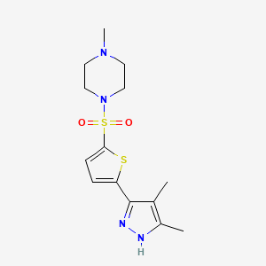 1-{[5-(4,5-dimethyl-1H-pyrazol-3-yl)thiophen-2-yl]sulfonyl}-4-methylpiperazine