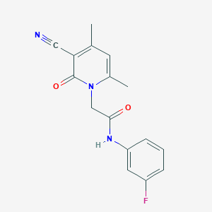 2-(3-cyano-4,6-dimethyl-2-oxopyridin-1(2H)-yl)-N-(3-fluorophenyl)acetamide