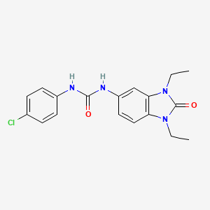 molecular formula C18H19ClN4O2 B11262859 1-(4-chlorophenyl)-3-(1,3-diethyl-2-oxo-2,3-dihydro-1H-benzimidazol-5-yl)urea 