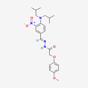 N'-[(E)-{4-[bis(2-methylpropyl)amino]-3-nitrophenyl}methylidene]-2-(4-methoxyphenoxy)acetohydrazide