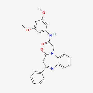 molecular formula C25H23N3O4 B11262880 N-(3,5-dimethoxyphenyl)-2-(2-oxo-4-phenyl-2,3-dihydro-1H-1,5-benzodiazepin-1-yl)acetamide 