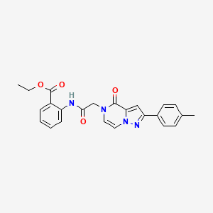 ethyl 2-(2-(4-oxo-2-(p-tolyl)pyrazolo[1,5-a]pyrazin-5(4H)-yl)acetamido)benzoate