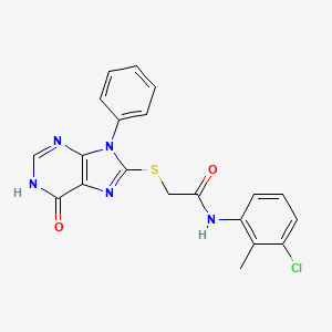 N-(3-chloro-2-methylphenyl)-2-[(6-oxo-9-phenyl-6,9-dihydro-1H-purin-8-yl)sulfanyl]acetamide