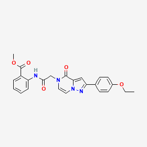 molecular formula C24H22N4O5 B11262916 methyl 2-({[2-(4-ethoxyphenyl)-4-oxopyrazolo[1,5-a]pyrazin-5(4H)-yl]acetyl}amino)benzoate 