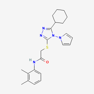 2-{[5-cyclohexyl-4-(1H-pyrrol-1-yl)-4H-1,2,4-triazol-3-yl]sulfanyl}-N-(2,3-dimethylphenyl)acetamide