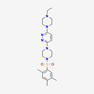 molecular formula C23H34N6O2S B11262945 3-(4-Ethylpiperazin-1-YL)-6-[4-(2,4,5-trimethylbenzenesulfonyl)piperazin-1-YL]pyridazine 