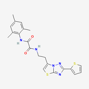 N1-mesityl-N2-(2-(2-(thiophen-2-yl)thiazolo[3,2-b][1,2,4]triazol-6-yl)ethyl)oxalamide