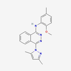 molecular formula C21H21N5O B11262978 4-(3,5-dimethyl-1H-pyrazol-1-yl)-N-(2-methoxy-5-methylphenyl)phthalazin-1-amine 