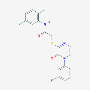 molecular formula C20H18FN3O2S B11262988 N-(2,5-dimethylphenyl)-2-{[4-(3-fluorophenyl)-3-oxo-3,4-dihydropyrazin-2-yl]sulfanyl}acetamide 