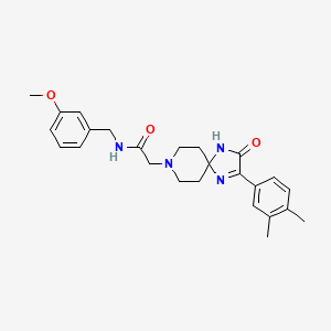 2-(2-(3,4-dimethylphenyl)-3-oxo-1,4,8-triazaspiro[4.5]dec-1-en-8-yl)-N-(3-methoxybenzyl)acetamide