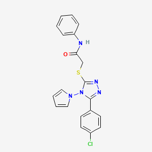 2-{[5-(4-chlorophenyl)-4-(1H-pyrrol-1-yl)-4H-1,2,4-triazol-3-yl]sulfanyl}-N-phenylacetamide