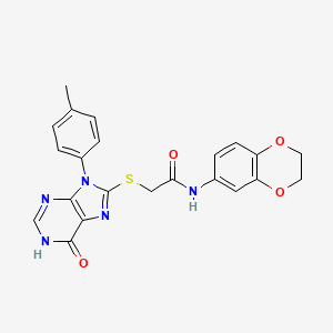 N-(2,3-dihydro-1,4-benzodioxin-6-yl)-2-{[9-(4-methylphenyl)-6-oxo-6,9-dihydro-1H-purin-8-yl]sulfanyl}acetamide