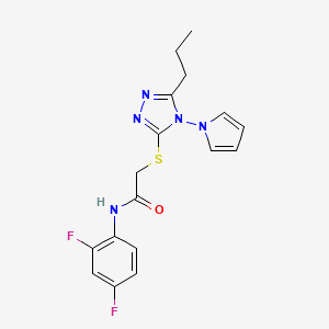 molecular formula C17H17F2N5OS B11263022 N-(2,4-difluorophenyl)-2-{[5-propyl-4-(1H-pyrrol-1-yl)-4H-1,2,4-triazol-3-yl]sulfanyl}acetamide 