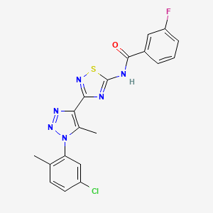 N-{3-[1-(5-chloro-2-methylphenyl)-5-methyl-1H-1,2,3-triazol-4-yl]-1,2,4-thiadiazol-5-yl}-3-fluorobenzamide