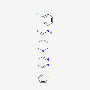 molecular formula C21H21ClN4OS B11263033 N-(3-Chloro-4-methylphenyl)-1-[6-(thiophen-2-YL)pyridazin-3-YL]piperidine-4-carboxamide 