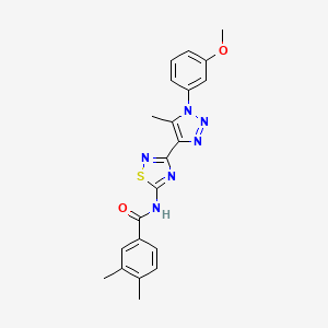 N-{3-[1-(3-methoxyphenyl)-5-methyl-1H-1,2,3-triazol-4-yl]-1,2,4-thiadiazol-5-yl}-3,4-dimethylbenzamide