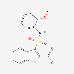 molecular formula C17H15NO5S2 B11263045 Methyl 3-[(2-methoxyphenyl)sulfamoyl]-1-benzothiophene-2-carboxylate 