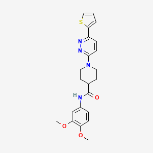 molecular formula C22H24N4O3S B11263064 N-(3,4-Dimethoxyphenyl)-1-[6-(thiophen-2-YL)pyridazin-3-YL]piperidine-4-carboxamide 