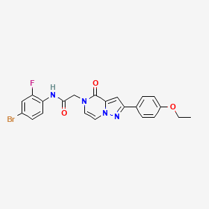 molecular formula C22H18BrFN4O3 B11263096 N-(4-bromo-2-fluorophenyl)-2-[2-(4-ethoxyphenyl)-4-oxopyrazolo[1,5-a]pyrazin-5(4H)-yl]acetamide 