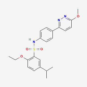 molecular formula C22H25N3O4S B11263107 2-ethoxy-5-isopropyl-N-(4-(6-methoxypyridazin-3-yl)phenyl)benzenesulfonamide 