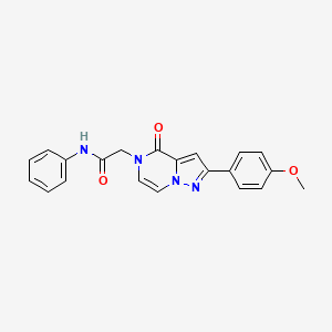 molecular formula C21H18N4O3 B11263119 2-[2-(4-methoxyphenyl)-4-oxopyrazolo[1,5-a]pyrazin-5(4H)-yl]-N-phenylacetamide 