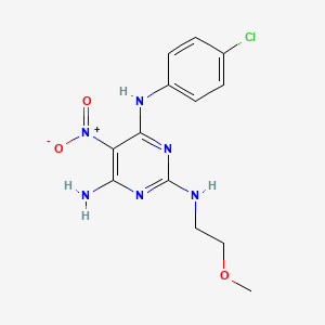 N~4~-(4-chlorophenyl)-N~2~-(2-methoxyethyl)-5-nitropyrimidine-2,4,6-triamine