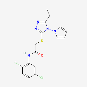 N-(2,5-dichlorophenyl)-2-{[5-ethyl-4-(1H-pyrrol-1-yl)-4H-1,2,4-triazol-3-yl]sulfanyl}acetamide