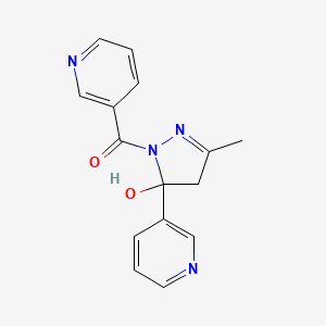 2-Pyrazolin-5-ol, 3-methyl-5-(3-pyridyl)-1-(3-pyridylcarbonyl)-