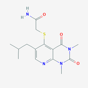 molecular formula C15H20N4O3S B11263198 2-((6-Isobutyl-1,3-dimethyl-2,4-dioxo-1,2,3,4-tetrahydropyrido[2,3-d]pyrimidin-5-yl)thio)acetamide 