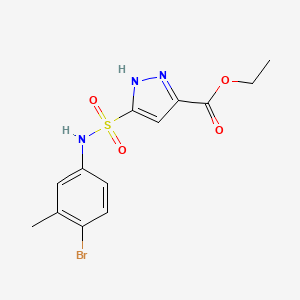 ethyl 3-[(4-bromo-3-methylphenyl)sulfamoyl]-1H-pyrazole-5-carboxylate