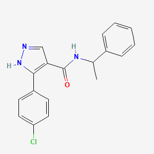 3-(4-chlorophenyl)-N-(1-phenylethyl)-1H-pyrazole-4-carboxamide