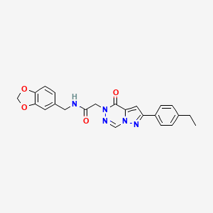 molecular formula C23H21N5O4 B11263251 N-(1,3-benzodioxol-5-ylmethyl)-2-[2-(4-ethylphenyl)-4-oxopyrazolo[1,5-d][1,2,4]triazin-5(4H)-yl]acetamide 