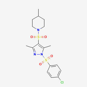 1-((1-((4-chlorophenyl)sulfonyl)-3,5-dimethyl-1H-pyrazol-4-yl)sulfonyl)-4-methylpiperidine