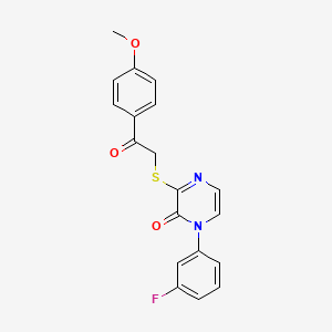 1-(3-Fluorophenyl)-3-{[2-(4-methoxyphenyl)-2-oxoethyl]sulfanyl}-1,2-dihydropyrazin-2-one