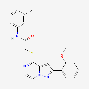 molecular formula C22H20N4O2S B11263290 2-{[2-(2-methoxyphenyl)pyrazolo[1,5-a]pyrazin-4-yl]sulfanyl}-N-(3-methylphenyl)acetamide 