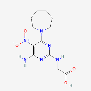 2-[[4-Amino-6-(azepan-1-yl)-5-nitropyrimidin-2-yl]amino]acetic acid