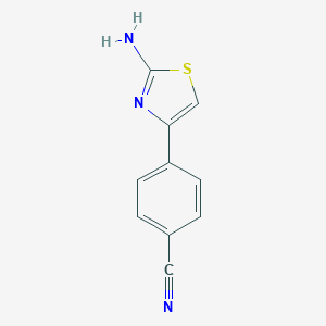 molecular formula C10H7N3S B112633 4-(2-Amino-1,3-thiazol-4-yl)benzonitrile CAS No. 436151-85-8