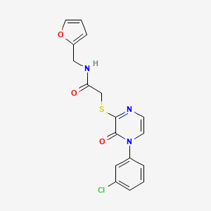 molecular formula C17H14ClN3O3S B11263325 2-{[4-(3-chlorophenyl)-3-oxo-3,4-dihydropyrazin-2-yl]sulfanyl}-N-[(furan-2-yl)methyl]acetamide 