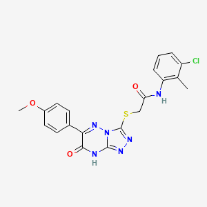 molecular formula C20H17ClN6O3S B11263339 N-(3-chloro-2-methylphenyl)-2-{[6-(4-methoxyphenyl)-7-oxo-7,8-dihydro[1,2,4]triazolo[4,3-b][1,2,4]triazin-3-yl]sulfanyl}acetamide 